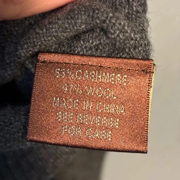 525 America | cashmere wool blend | cowl neck | long sleeve | grey | sweater | s - Picture 8 of 13